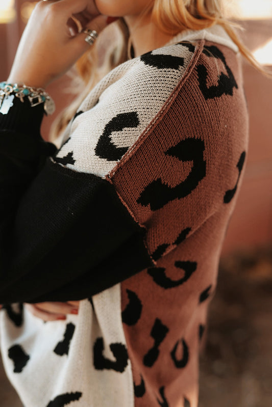 Coffee Leopard Sweater Top