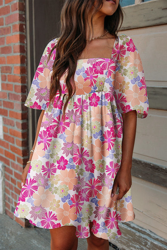 Rose Floral Babydoll Dress