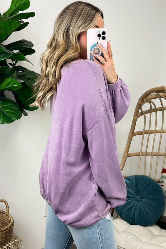 Wisteria Mineral Wash Sweatshirt Top