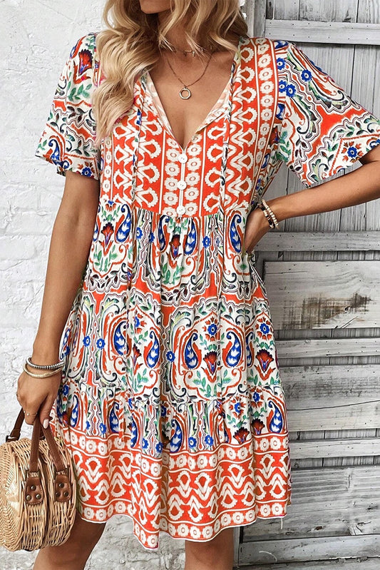 Orange Boho Dress